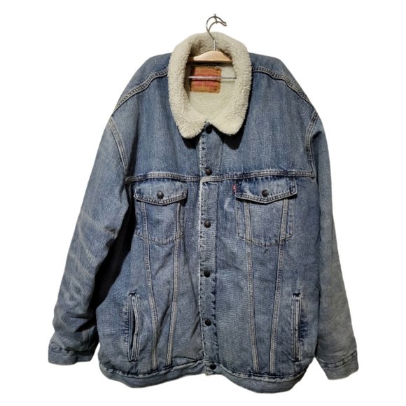 LEVI'S Oversize Faux Shearling Lined Trucker Jacket size 4xL - Picture 5 of 8